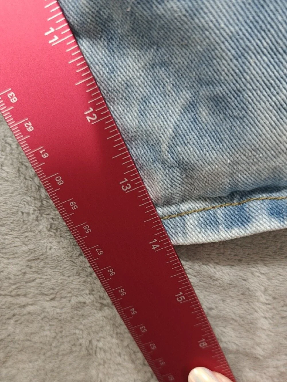 Light Blue Washed Men’s Denim Biker Shorts Size 34